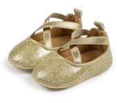 Meckior Spring Baby Girls Shoes Gold Bling Princess Toddler Shoes Leather Soft Sole Anti Slip Infants Dance Baby Shoes Newborn