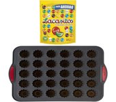 Pack repostería:LACASITOS DOYPACK PERSON 325G+Silitop" molde silicona 30 flautas negro rojo