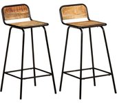 vidaXL Taburetes de cocina 2 unidades madera maciza de mango