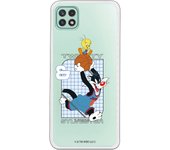 Funda original compatible con Samsung Galaxy A22 5G - Space Jam Sylvester y Tweety