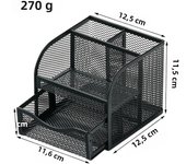 Four grid iron pen holder storage box wholesale student stationery storage box office desktop storage box drawer style