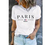 2024 new Paris T-shirt Paris French T-shirt French Flag T Women's T-shirt Pattern T-shirt Fashion Letter Printing Casual T-shirt