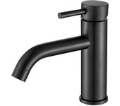 VALAZ Grifo de lavabo monomando redondo negro mate Serie Jabalón