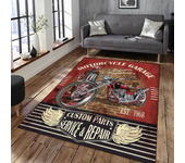 Vintage Classic Motorcycle Garage 3D Printed Carpet Living Room Retro Race Car Large Rug Home Decor Bedroom Non-Slip Floor Mat