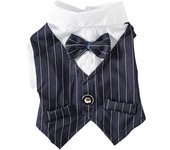 Gentleman Dog Dress For Formal Occasions Four Seasons Puppy Suit With Tie Wedding Pet Photo Dress English Style Teddy Clothes