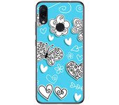 Tumundosmartphone FUNDA de GEL TPU para Xiaomi Redmi Note 7 diseño Mariposas Dibujos