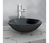 vidaXL Lavabo Vidrio Templado 42 cm Esmerilado Fregadero Fontanería Bricolaje Color del lavabo Esmerilado,  Marrón,  Dorado y mas