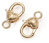 5/10pcs/lot 27x14mm Gold Silver Plated Rhodium Heart Shaped Lobster Clasp Hooks for Necklace&Bracelet Chain DIY Jewelry Making
