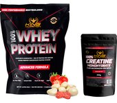 100% Whey Protein 2.27kg King Nutrition Proteina Concetrada + Creatina monohidratada 300gr mejora tu rendimiento y aumenta la masa muscular.