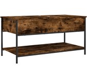 vidaXL Mesa de centro madera ingeniería metal 100x50x50 cm Negro, Roble Sonoma, Roble ahumado Mesita de Salón o Comedor o Auxiliar Mesa de Café Meuble Salón