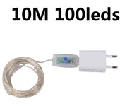 50M/100M LED String Lights Silver Wire Fairy Lights Garland For Outdoor Wedding New Year Tree Terrace Party Decoration
