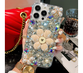 Sparkling Flower Pearl Water Diamond Phone Case Suitable For iPhone 15 14 13 12 11 Pro Max XR XS X 7 8 Plus Set