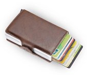 Antitheft Rfid Credit Card Holder Wallets Men Leather Aluminum Box Metal Male Purse Bag Small Cardholder Case Minimalist Wallet