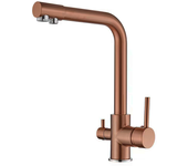 VALAZ Grifo de cocina osmosis 3 vías redondo oro rosa cepillado  serie Nilo