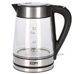EDM Hervidor de agua de cristal y acero inoxidable 1,7L 1850-2200W EDM - 07657 Hervidor de agua Cocina / Accesorios Utensilios Varios Cocina