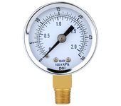 Pressure Gauge - 0 - 30 psi 0 - 2 bar Mini Dial gauge compressor meters hydraulic pressure gauge Gage double scale Black
