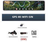 12 Inch Dash Cam Dual Lens 4K 3840*2160P Car DVR Camera WIFI GPS Sony IMX 415 Dashcam Front and Rear Night Vision Video Recorde