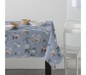 Mantel antimanchas de tela por metros impermeable teflon - Ancho 140cm - Rosas fondo azul 46066-1    mantel por metros; manteles; mantel barato; mantel jardín