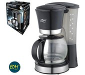 Cafetera de Goteo 12 Tazas 1,2l 800w EDM - Rápida Preparación del Café
