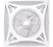 BEL AIR HOME - Ventilador de Techo Placa Desmontable WORK 59,5x59,5 CM con Rejilla Giratoria y Mando a Distancia - Diseño Moderno Blanco - 3 Velocidades de Aire