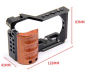 Sony ZV-E10Full Cage  camera With Wooden Handle cold shoe Rabbit cage support bracket Stabilizer for video led microphone tripod
