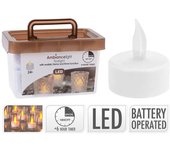 AMBIANCE Set 24 Velas LED Efecto Fuego Real AMBIANCE - A Pilas 2 x CR2032 - 72345  Articulos y Complementos de Decoración Velas Decoración