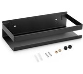 Estante de acero inoxidable para ducha de 10 pulgadas, cesta para baño, cocina, estante flotante de metal antioxidante para baño, estante de ducha de esquina rectangular montado en la pared (negro)