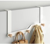 Gancho para Puerta con 5 Ganchos de Madera para Puerta, percha para Colgar Abrigos, toallero, perchero para toallas, Ropa, trasera part of the baño y Dormitory