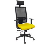 Silla de Oficina Ergonómica Piqueras Y Crespo con Brazos Regulables y Cabecero Amarillo
