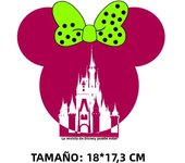 2PCS Disney Personality Fashion Castle Mickey and Minnie Bow Love Mouse Head Printed Ironing for Clothing Stickers on Fabric