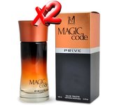 2 UNIDADES Magic Code Prive Eau de Toilette para hombre 100ml Montage Brands Fragancia inspirada en otros perfumes Pour Homme Colonia