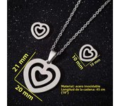 SMJEL Stainless Steel Love Heart Necklaces Women Girls Golden Jewelry Sets Simple Wedding Wave Heart Earrings 2022 Wholesale