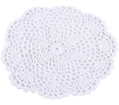 20cm Round Placemat Cup Coaster Mug Kitchen Christmas Table Place Mat Cloth Lace Crochet Tea Coffee Pan Doily Handmade Pad