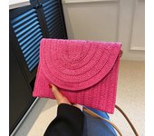 Straw Woven Shoulder Crossbody Bag Beach Clutch Handbag Casual Summer Handmade Envelope Bags for Women Totes Purse
