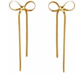 Peri'sBox Sweet Ribbons Bows Stainless Steel Sets Women's Earrings Necklaces Bracelets Ankles Minimalist And Fashionable Jewelry