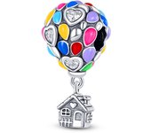 Romantic 925 Silver Couple Colourful Heart Shaped Hot Balloon Charms Beads Fit Pandora 925 Original Bracelets DIY Jewelry Gifts