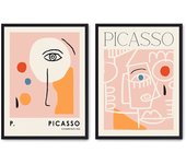Set de 2 cuadros calidad premium con marco de madera - 30x40 cm o 50x70 cm - POSTER LAB