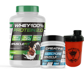Pack Whey 100% Protein 2000g + Creatina 300g MuscleFIt + Shaker (regalo)  MuscleCult  Aumento Muscular
