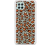 Funda compatible con Samsung Galaxy A22 4G - Fondo leopardo marron naranja