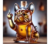 Interesante botella de whisky de bulldog francés, decantador de vino tinto creativo, regalo único para papá, decoración para bar familiar para amantes del bulldog francés (tipo C)