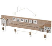 LILI HOME Percha de Pared 4 Ganchos Mdf-metal 45x5.50x25cm