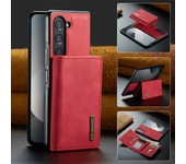 Wallet Case for Samsung Galaxy Z Fold 6 5 4 3 Retro Leather Magnetic Detachable with Trifold Wallet Holder