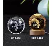 1Pc 6cm Crystal Ball Night Light Planet Laser Engraved  Birthday Gift Glass Sphere Home Desktop Decoration with Wooden USB Base