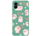 Funda Silicona Líquida Verde compatible con Xiaomi Redmi A2 diseño Cerdos Dibujos