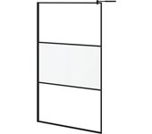 vidaXL Mampara de Ducha Accesible Vidrio ESG Esmerilado 115x195 cm Partición Color Plateado,  Negro, y mas