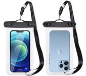 Paquete de 2 fundas impermeables para teléfono IPX8 para natación, funda subacuática para teléfono para iPhone, Samsung, Huawei de hasta 6,8"