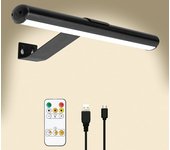Lámpara de pared con mando a distancia, lámpara LED inalámbrica para cuadros, batería recargable, brillo de 300 lúmenes, ajustable, para fresco y diana con cuerpo de metal.