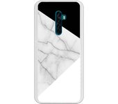 Funda compatible con Oppo Reno 2 - Be Unique Funda Gel mármol con blanco y negro