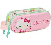 SAFTA  PORTATODO DOBLE 3D HELLO KITTY MOCHILAS 3D 6x21x8 Cms.