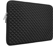 Funda para portátil de 15,6 pulgadas, resistente a golpes, acolchada, con forro esponjoso, funda protectora con cremallera, bolsa de transporte compatible (negra)